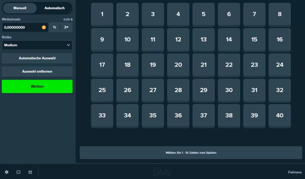 Stake Keno Spiel