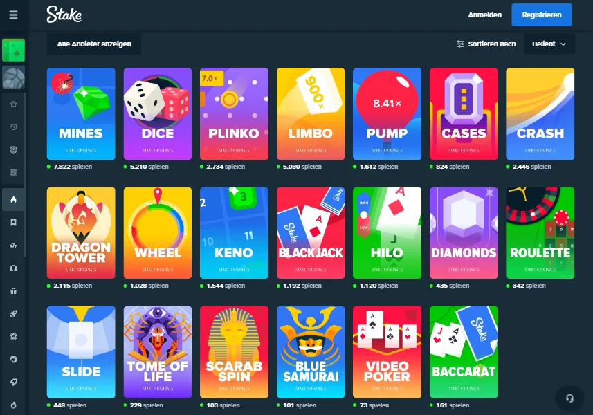 Stake Originals Spielesammlung